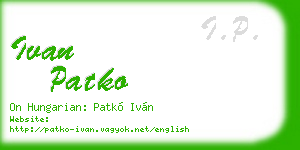 ivan patko business card